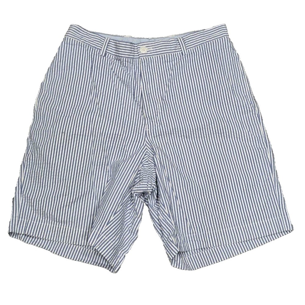 Brooks Brothers 9" Cotton Bermuda Seersucker Stripe Shorts Blue W36 A004414